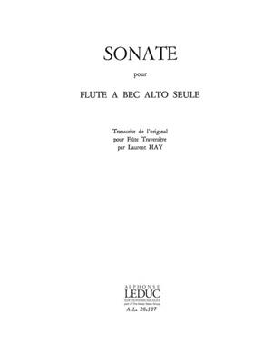 Carl Philipp Emanuel Bach: Sonata for Treble Recorder: Flûte à Bec Alto