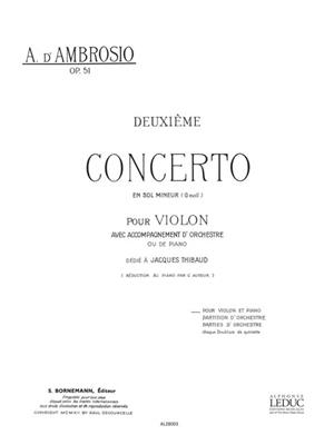 D'. Ambrosio: Concerto N02 En Sol Min Pour: Orchestre et Solo