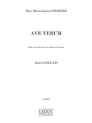 Jean Langlais: Jean Langlais: 3 Prieres No.1: Ave Verum: Solo pour Chant