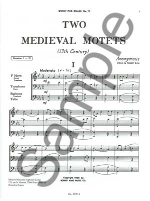 Robert King: Two Medieval Motets: Ensemble de Cuivres