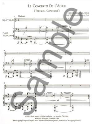 Georges Delerue: Le Concerto De L'Adieu - pour Violon et Piano: Violon et Accomp.