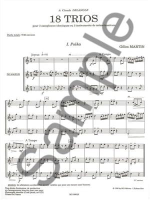 Gilles Martin: 18 Trios pour Instruments identiques: Vents (Ensemble)