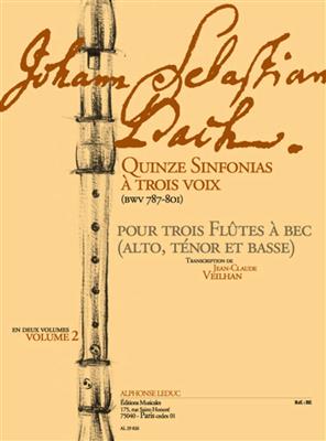 Johann Sebastian Bach: 15 Sinfonias for 3 Voices BWV 787-801, Vol. 2: Flûte à Bec (Ensemble)