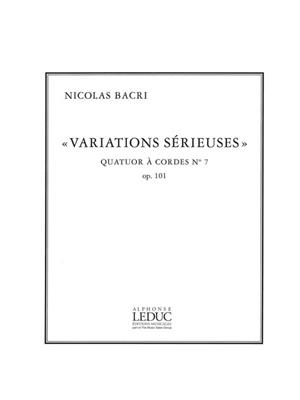 Bacri: Variations Serieuses: Quatuor à Cordes