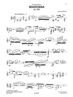 Darius Milhaud: Segoviana op. 366: Solo pour Guitare