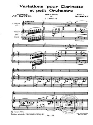 Gioachino Rossini: Variations: Clarinette et Accomp.