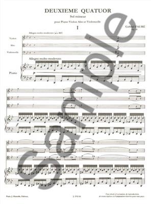 Gabriel Fauré: Gabriel Faure: Quatuor No.2, Op.45 in G minor: Quatuor pour Pianos