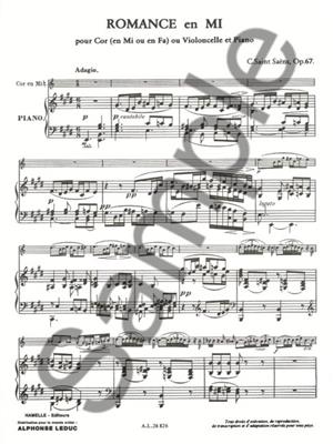 Camille Saint-Saëns: Romance Op.67 In E: Cor Français et Accomp.