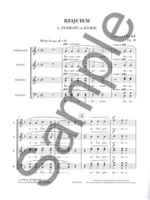 Gabriel Fauré: Requiem, Op. 48 version 1900 choeur en accolade: Chant et Piano