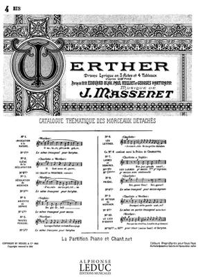 Jules Massenet: Air de Werther No.4 bis - Ariette de Sophie: Chant et Piano