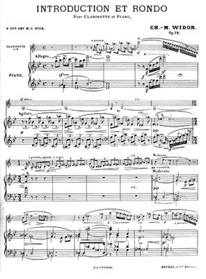 Charles-Marie Widor: Introduction et Rondo Opus 72: Clarinette et Accomp.