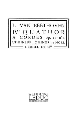 Ludwig van Beethoven: Quartet Op.18, No.4 in C minor: Quatuor à Cordes