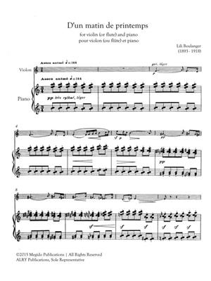 Lili Boulanger: D'un matin de printemps: Violon et Accomp.