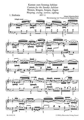 Johann Sebastian Bach: Cantata BWV 12 Weinen, Klagen, Sorgen, Zagen: Chant et Piano
