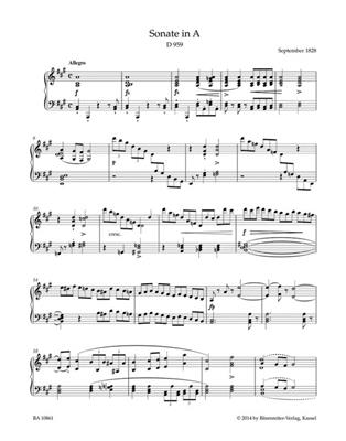Franz Schubert: Sonata In A Major D 959: Solo de Piano