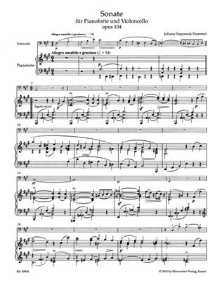 Johann Nepomuk Hummel: Sonata op. 104: Violoncelle et Accomp.