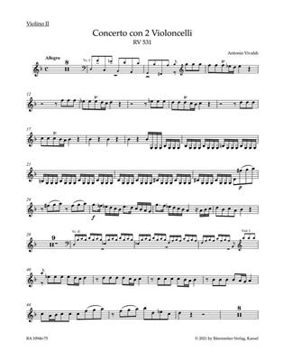 Antonio Vivaldi: Concerto for two Violoncellos in G minor RV 531: Cordes (Ensemble)