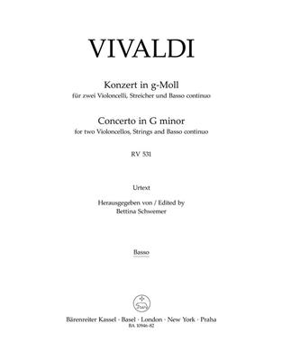 Antonio Vivaldi: Concerto for two Violoncellos in G minor RV 531: Cordes (Ensemble)