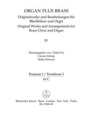 Charles Villiers Stanford: organ plus brass, Band IV: Cathedral Sounds: (Arr. Carsten Klomp): Ensemble de Cuivres