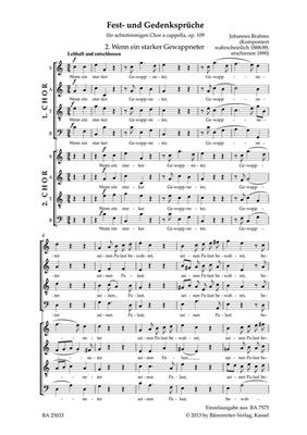 Johannes Brahms: Wenn ein starker Gewappneter: Chœur Mixte A Cappella