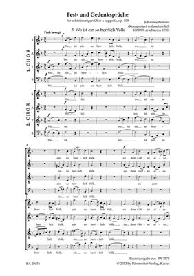 Johannes Brahms: Wo ist ein so herrlich Volk: Chœur Mixte A Cappella