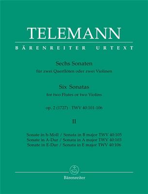 Georg Philipp Telemann: Six Sonatas Op 2 Book 2: Duo pour Flûtes Traversières