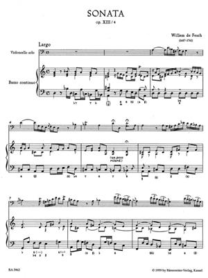 Willem de Fesch: Sonata in D minor, Op.13/4.: Violoncelle et Accomp.