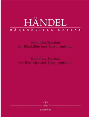 Georg Friedrich Händel: Complete Sonatas For Recorder And Basso Continuo: Flûte à Bec