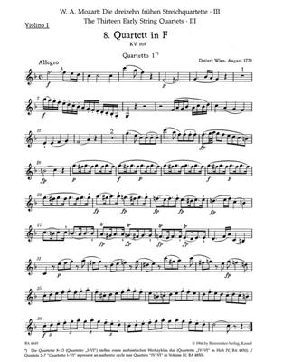 Wolfgang Amadeus Mozart: Early String Quartets Bk3 Parts: Quatuor à Cordes
