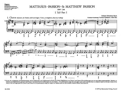 Johann Sebastian Bach: St Matthew Passion BWV 244: Chœur Mixte et Accomp.