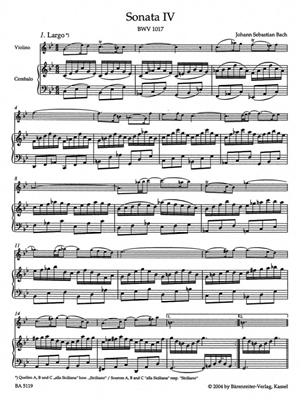 Johann Sebastian Bach: Six Sonatas for Violin and Obbliagato Harpsichord: Violon et Accomp.