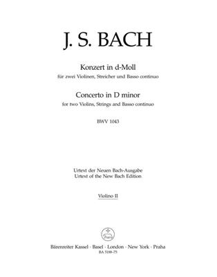 Johann Sebastian Bach: Double Concerto For Two Violins In D Minor: Cordes (Ensemble)