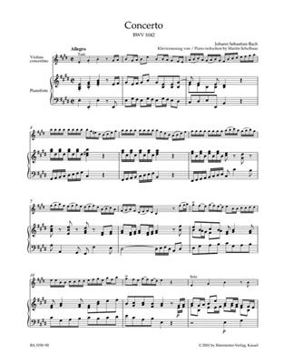 Johann Sebastian Bach: Violin Concerto In E BWV 1042: Solo de Piano