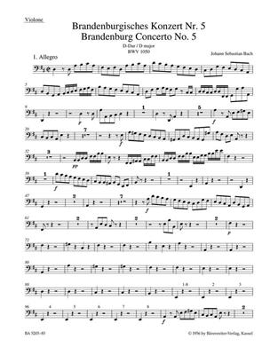 Johann Sebastian Bach: Brandenburg Concerto No.5 In D Major BWV 1050: Duo pour Cordes Mixte