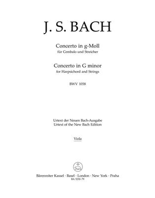 Johann Sebastian Bach: Concerto For Harpsichord In G Minor: Clavecin