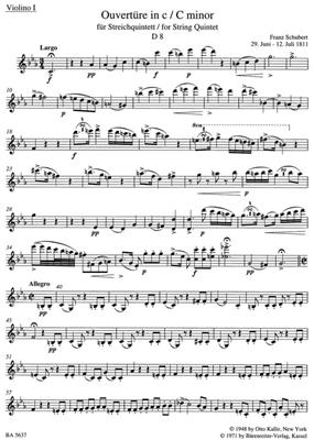 Franz Schubert: Overture In C Minor For String Quintet: Quintette à Cordes