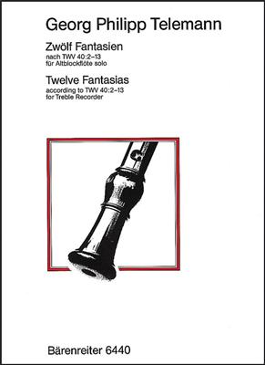 Georg Philipp Telemann: 12 Fantasias For Treble Recorder Solo: Flûte à Bec Alto