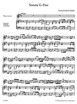 Georg Friedrich Händel: Sonata for Flute and Basso continuo in G major: Flûte Traversière et Accomp.
