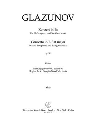 Alexander Glazunov: Alto Saxophone Concerto Op.109 (Viola): Orchestre à Cordes et Solo