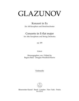 Alexander Glazunov: AltoSaxophone Concerto Op.109 (Cello): Orchestre à Cordes et Solo