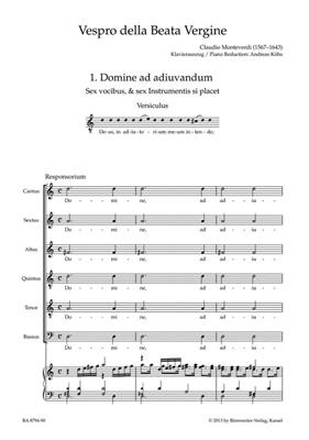 Claudio Monteverdi: Vespro Della Beata Vergine 'Marienvesper': (Arr. Andreas Köhs): Chœur Mixte et Ensemble