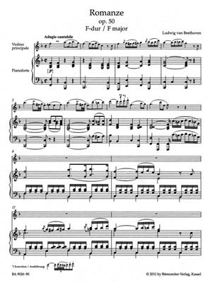 Ludwig van Beethoven: Romances In F And G For Violin And Orchestra: Violon et Accomp.