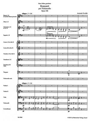 Antonín Dvořák: Cello Concerto In B Minor Op.104 (Full Score): Orchestre et Solo