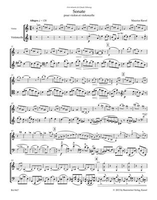 Maurice Ravel: Sonata For Violin And Violoncello: Duo pour Cordes Mixte