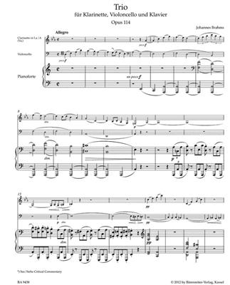 Johannes Brahms: Trio For Clarinet: Ensemble de Chambre