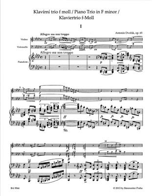 Antonín Dvořák: Piano Trio In F Minor Op 65: Trio pour Pianos