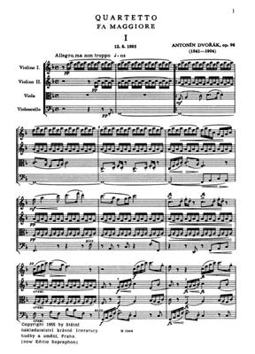 Antonín Dvořák: String Quartet: Quatuor à Cordes