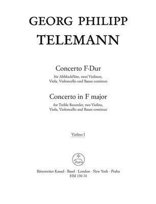 Georg Philipp Telemann: Concerto For Treble Recorder In F: Ensemble de Chambre