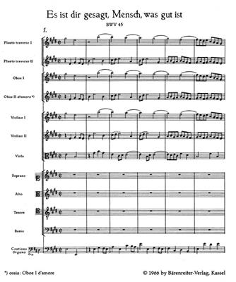 Johann Sebastian Bach: Cantata BWV 45 Es Ist Dir Gesagt: Chœur Mixte et Ensemble
