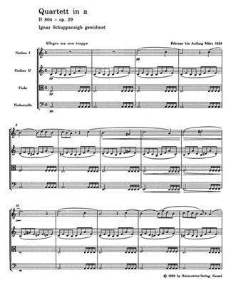 Franz Schubert: String Quartet A Minor D 804 Op. 29 'Rosamunde': Quatuor à Cordes